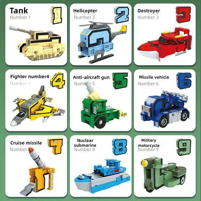 Transforming Robot Action Figure Set – Car Model Alphabet & Math Educational Deformation Toys for Kids Learning & Play