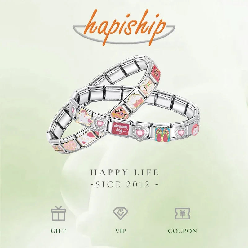 Hapiship 2025 Nurse Injection Charms — Italian 9mm Stainless Steel Bracelet Jewelry DJ1836-C