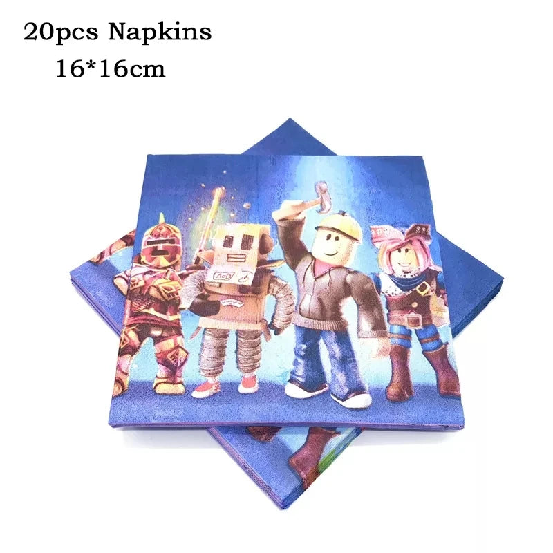 Hot Roblox Theme Party Tablecloth – 108×180cm Disposable Birthday Party Supplies for Boys, Party Decorations & Tableware