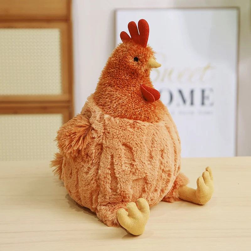 23/35cm Farm Chicken Plush Toy – Cute Big Rooster Stuffed Animal, Sofa Pillow, Home Decor & Kids Gift
