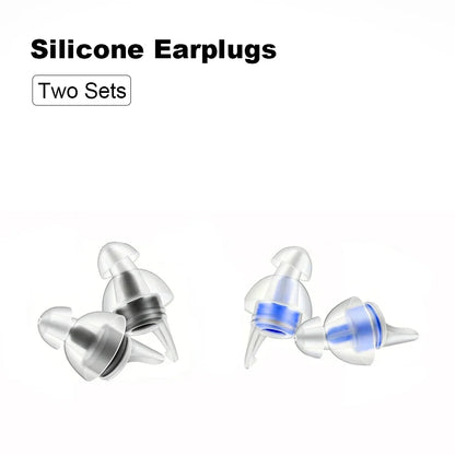 HUAK High Fidelity Silicone Ear Plugs - Reusable Noise Reduction for Sleep, Study, Work, Music, Motorcycle & Swimming