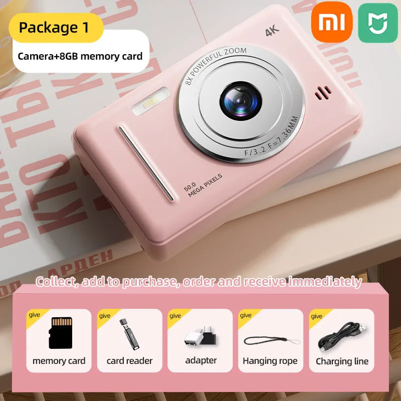Xiaomi Mijia 4K Digital Camera - 50MP HD Retro Compact Camera with Dual Flash, Auto Focus & Portable Entry-Level Design