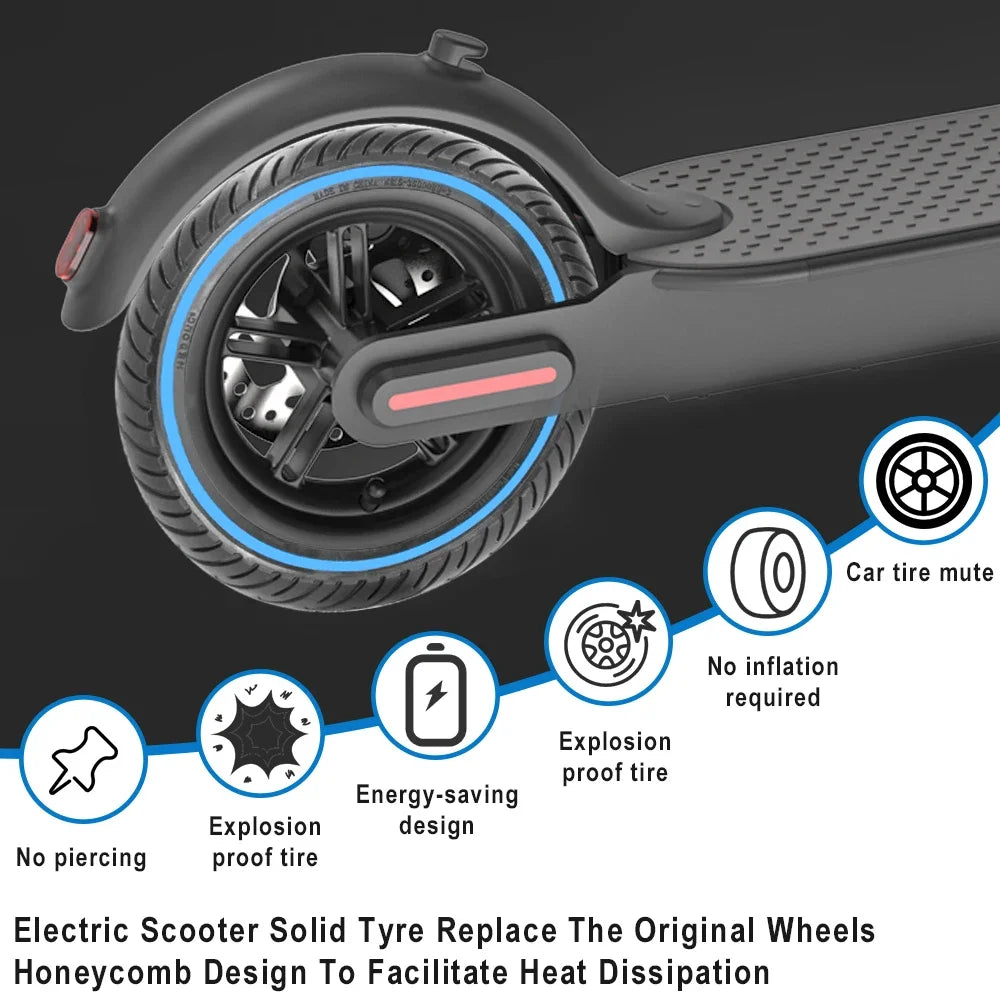 8.5 Inch Honeycomb Solid Scooter Tire - Anti-Explosion Shock Absorbing Replacement Wheel for Xiaomi M365, 1S & Pro