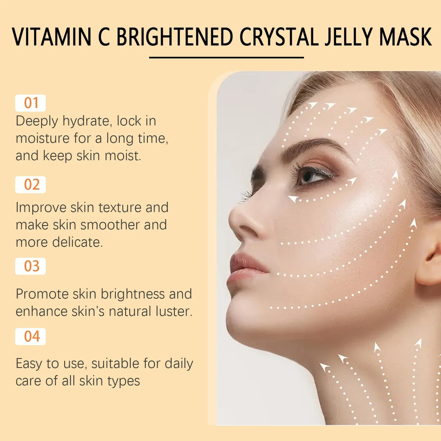 Jelly Mask Powder - Hydrating Rose & 24k Gold Peel-Off Facial Mask for Nourishing, Moisturizing & Revitalizing SPA Treatment