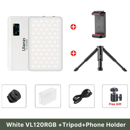 Ulanzi VL120 Full Color RGB Video Light – Dimmable 2500K-9000K LED Photography & Vlog Fill Light for Cameras