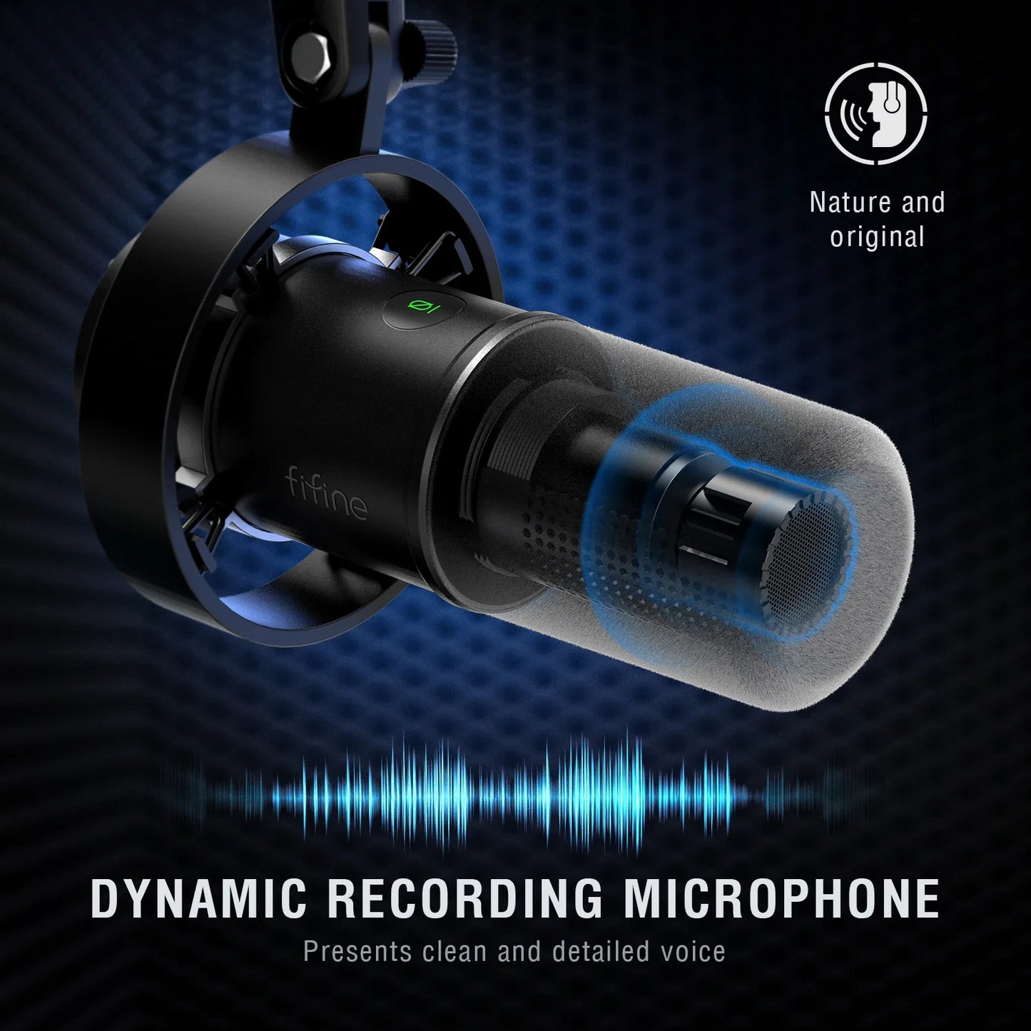 FIFINE K688W Dynamic USB/XLR Microphone — Recording Mic for PC with Gain Knob, Touch Mute, Headphone Jack, Streaming & Sound Card Use