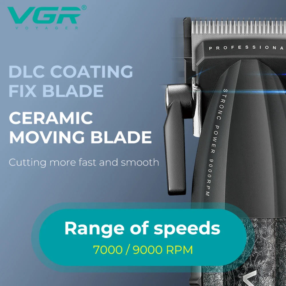 VGR V-640 Hair Trimmer – Professional Electric Hair Clipper, 9000 RPM Metal Trimmer for Men, Barber Hair Cutting Machine