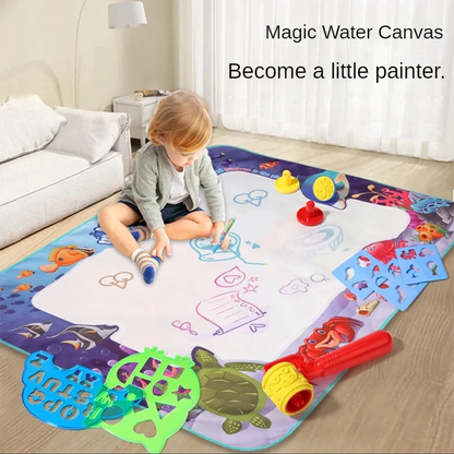 Magic Water Drawing Mat - Reusable Doodle Coloring Board with Magic Pens for Kids