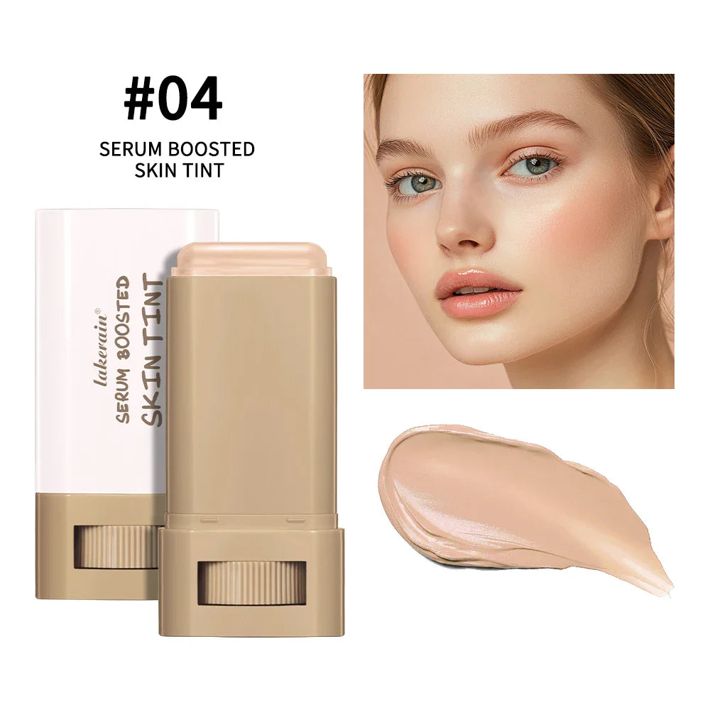 Balm Serum Skin Tint – Silky Texture, Moisturizing Coverage & Plumping Stick Foundation for Even Skin Tone, Travel-Friendly