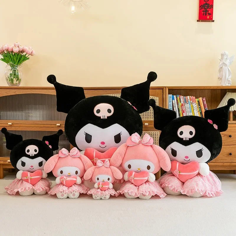 Sanrio Kuromi Plush Toy – 30cm Cinnamoroll & Melody Stuffed Doll, Soft & Comfortable, Valentine's Day & Birthday Gift