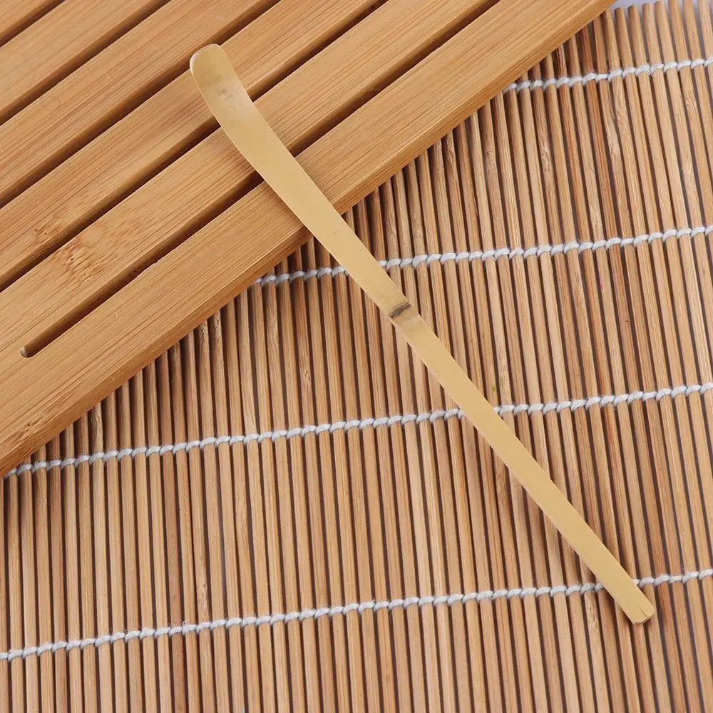 Small Bamboo Tea Sticks – Matcha Spoon, Black Bamboo Wood Tea Shells Leaf Spatula, Handmade Spice Kitchen Tool Teaware