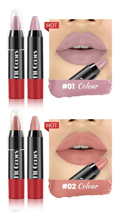 8-Color Velvet Matte Lipstick Pencil – Waterproof, Long-Lasting Sexy Red Lip Tint Non-Stick Makeup Pen
