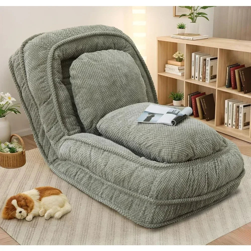 Bean Bag Chair – Convertible Sofa Bed for Adults & Pets, 5 Adjustable Positions, Lounge Chair for Bedroom & Living Room