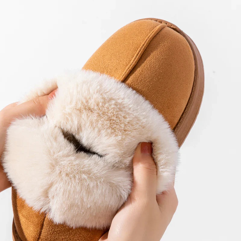 2024 Women's Fashion Snow Boots – Fluffy Plush Faux Fur Winter Slippers, Cozy Indoor Shoes for Men & Women