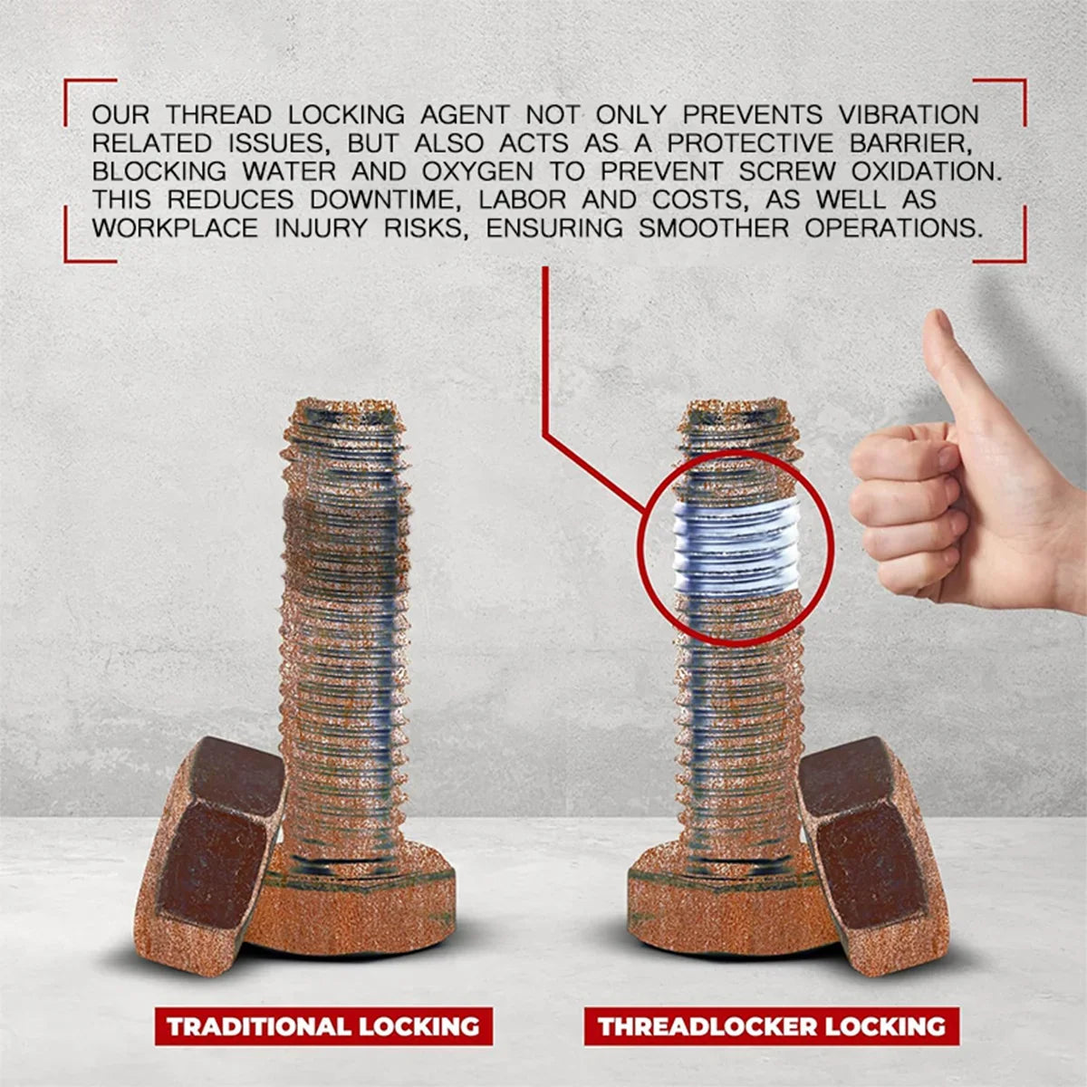 Threadlocker 243/271 Adhesive Sealant - Blue Medium-to-High Strength, Oil & Heat Resistant