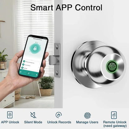 CIEPOJIET Bluetooth Fingerprint Smart Lock – Keyless Tuya App Door Lock with Fingerprint Access