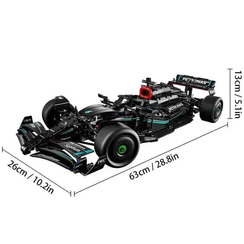 F1 W14 E Technic 1432+ Pcs 1:8 Sports Car Building Blocks – Compatible with 42141, DIY Model, Birthday Gift