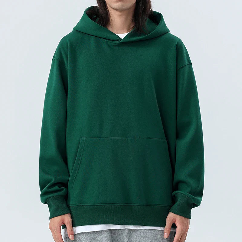 480gsm Heavyweight Cotton Fleece Hoodie – Unisex Plus Velvet Thick Pullover Sweatshirt with Hood