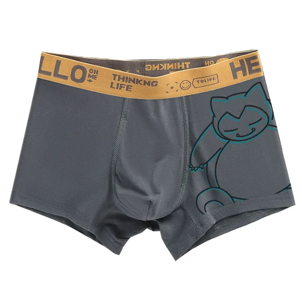 Pokemon Anime Men's Boxer Briefs — Charmander, Charizard, Bulbasaur, Gengar & Pikachu Antibacterial Underwear Shorts Gift