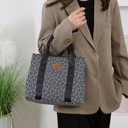 Insulated Commuter Lunch Bag with Storage Pouch — Portable Handbag for Office, Thermal Food Carrier with Meal Box Included
