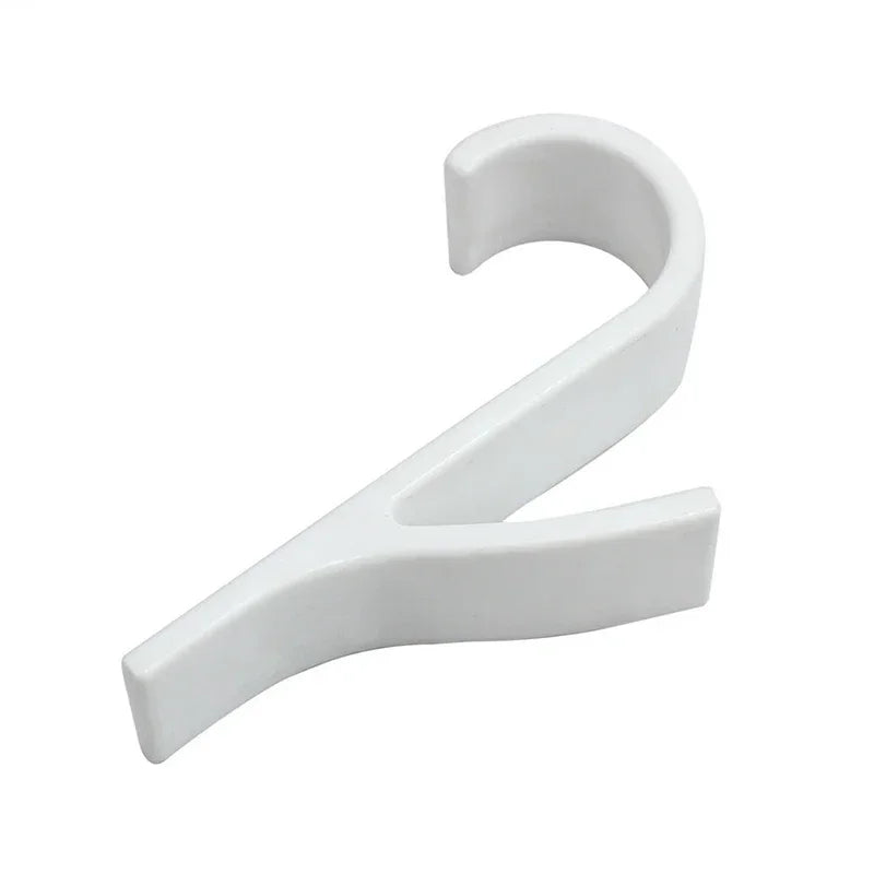 Versatile Kitchen & Bathroom Hanger Clips Storage Rack - White Clear Hanger for Heated Towel Radiator, Clothes, Scarves, Hooks, and More