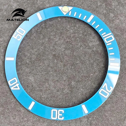 MATELION 38mm Ceramic Bezel Insert — Alloy Watch Ring for 40mm NH35/NH34 GMT Diving Watches