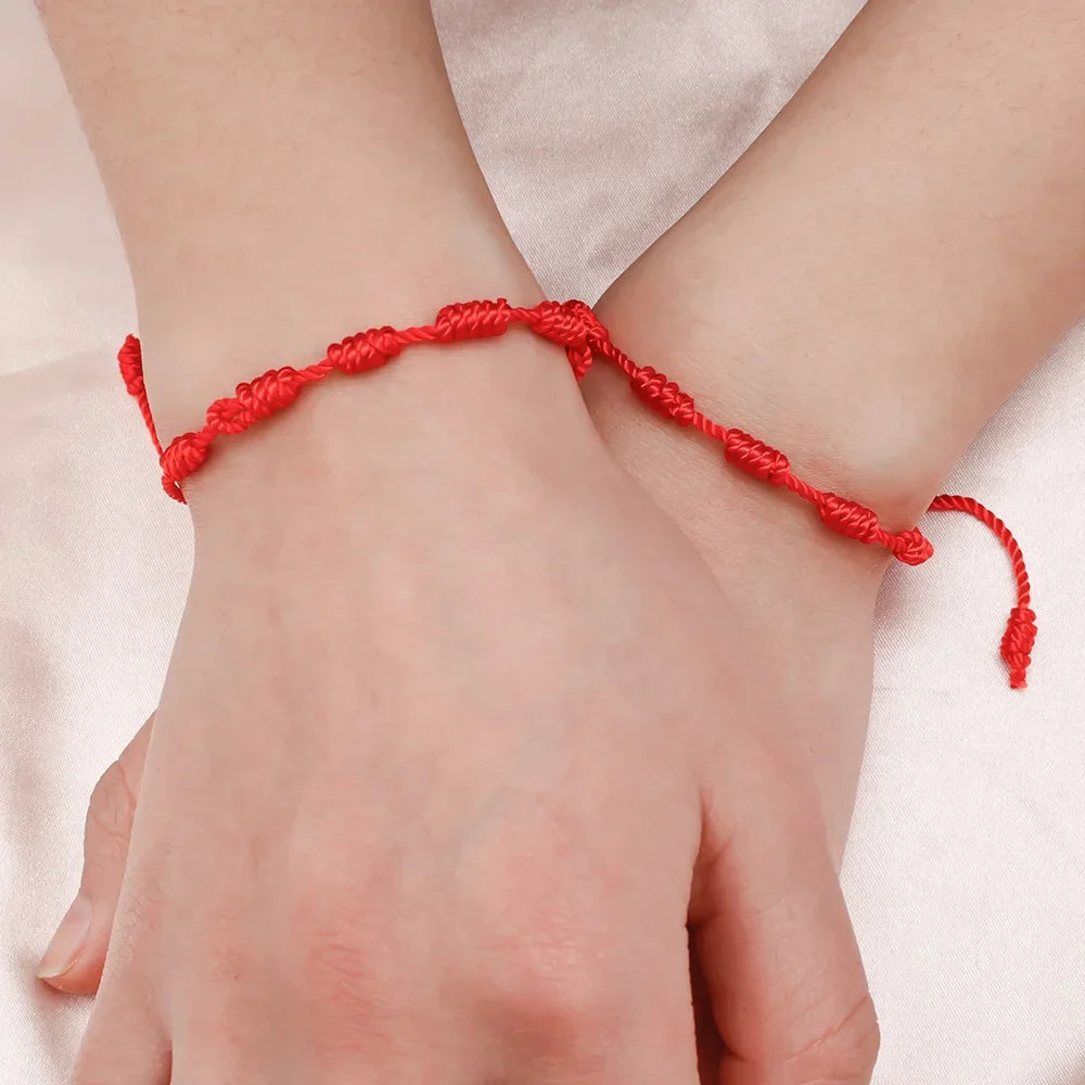 2/10PCS Lucky Red Rope Evil Eye Bracelets – Handmade Protective Wristbands for Men & Women