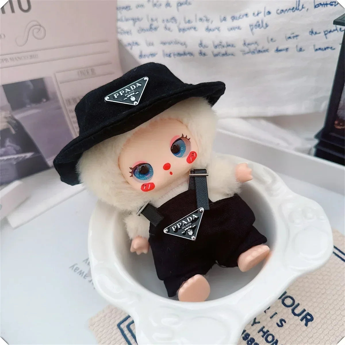 17cm Labubu Mini Doll Outfit Set - Hat, Clothes & Shoes for Labubu II Sitting Party Game Accessories