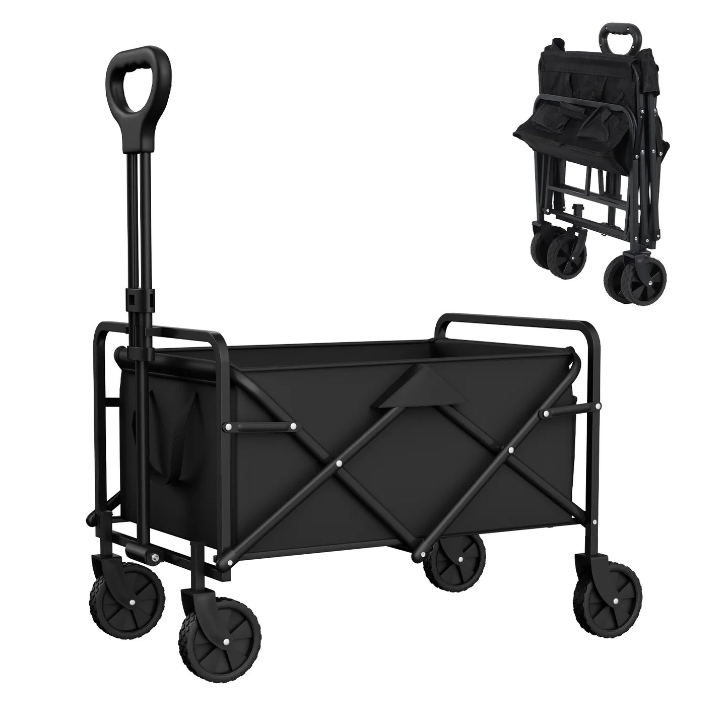 Portable Folding Handcart – Adjustable Height & Angle, Easy Fold, Heavy-Duty Load Carrier for Beach & Camping