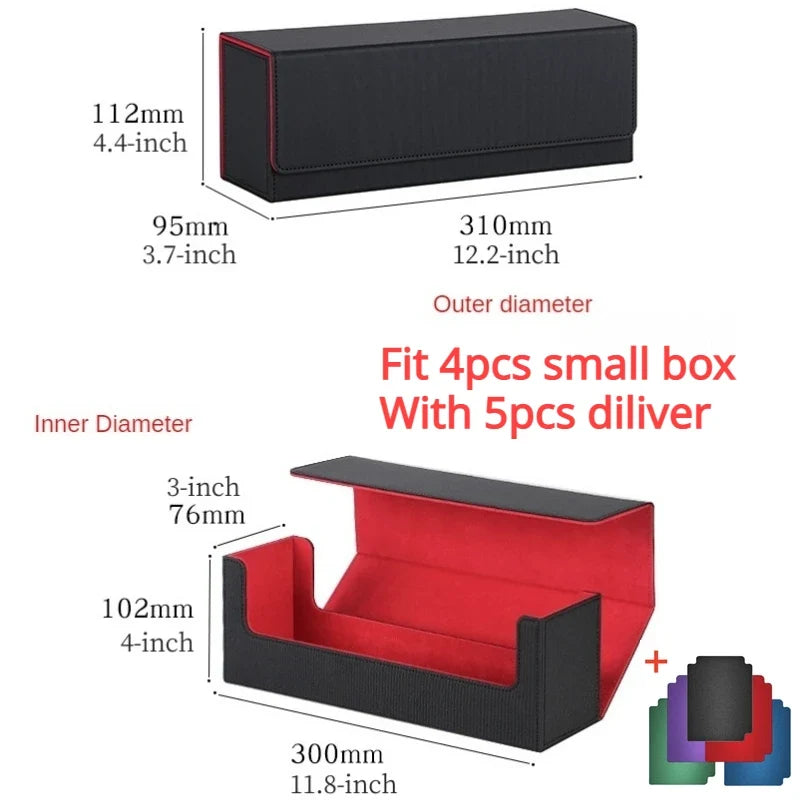 Trading Card Storage Box - 100+ Deck Game Card Carrying Case for Baseball Cards & Family Games