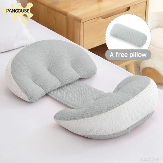 PANGDUBE Pregnancy Pillow — Cotton Body Pillow with Free Waist Support Auxiliary Pillow for Pregnant Women Sleeping
