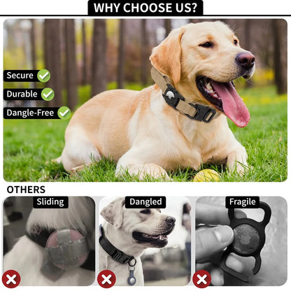 AirTag Tactical Dog Collar with Holder & Handle – Adjustable Military GPS Collar for Medium & Large Dogs