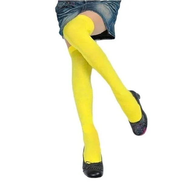 Sexy Black & White Solid Color Over-The-Knee Long Socks – Thigh-High Warm Stockings for Women & Girls
