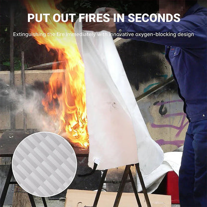 4PCS Reusable Fiberglass Fire Blankets – Emergency Safety Cover for Kitchen, Car, Camping, Grilling & Office Use