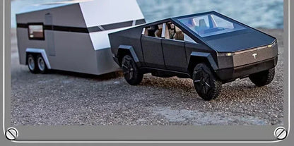 1:32 Tesla Cybertruck Diecast Alloy Model Car with Sound & Light – Off-Road Truck Toy Gift for Kids with Carrying Suitcase