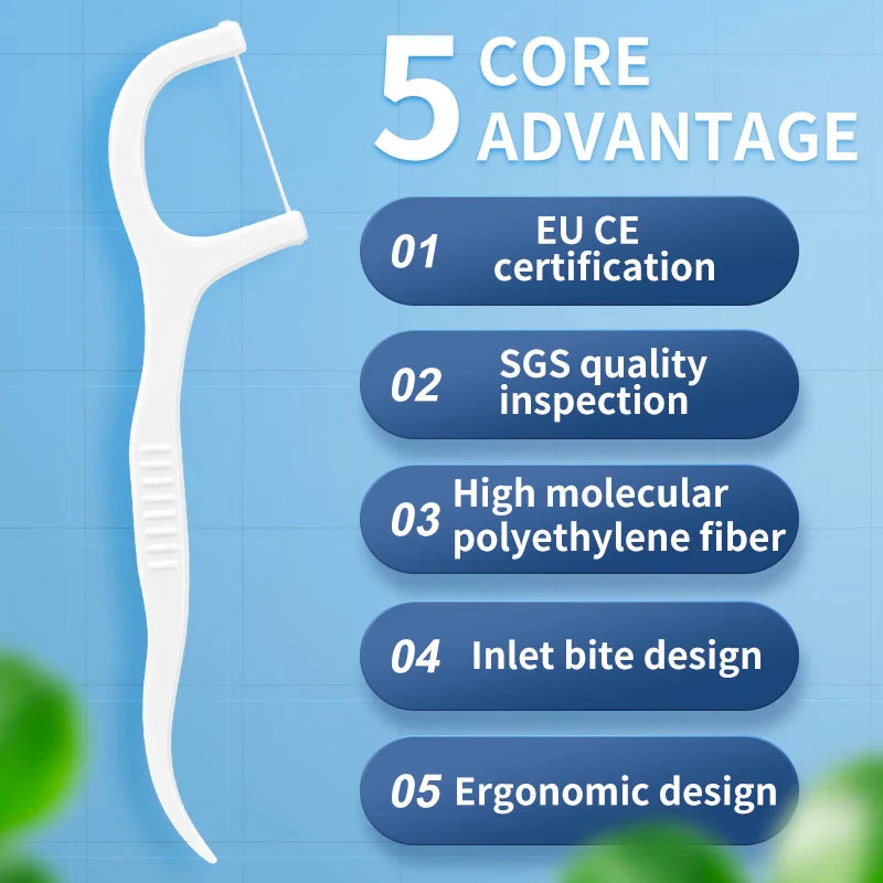 600/300/150/50PCS Ultra-Fine Toothpicks - Portable Disposable Floss for Deep Oral Care Cleaning