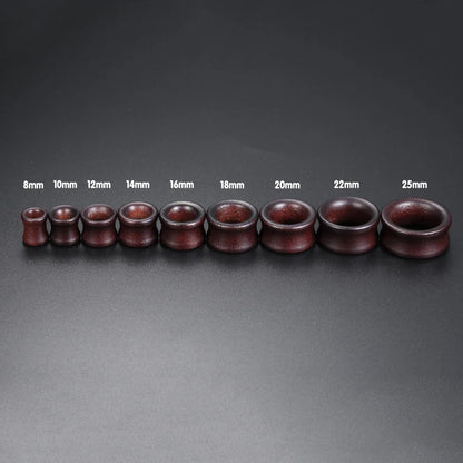 8–25mm Black Wood Ear Plugs – Body Jewelry Gauges, Tunnels & Stretchers for Piercing