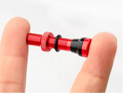 Deemount 2PCS Bicycle Tubeless Schrader Valves — Brass Core CNC Anodized MTB & Road Bike Rim Nipple