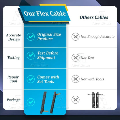 Switch JoyCon Slide Rail Repair Kit - Left & Right Replacement Rails with Sensor Flex Cable for Switch OLED Controllers