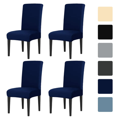 4Pc High Stretch Dining Chair Covers – Elastic Non-Slip Slipcovers, Removable Seat Protectors for Living Room, Kitchen & Wedding