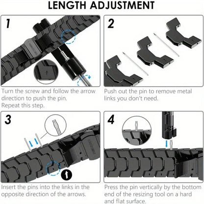 Metal Strap for Apple Watch – Stainless Steel Wristband for 49mm, 45mm, 41mm, 44mm, 42mm, 40mm – Compatible with iWatch Series Ultra, 9, 8, 7, 6, SE – Stylish Bracelet