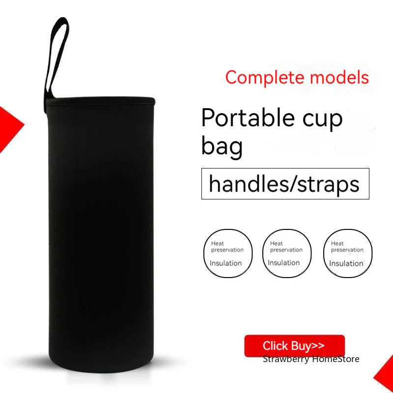 750/1000/1500ML Insulated Sport Water Bottle Case – Black Bottle Carrier, Mug Cup Cover for Outdoor & Gym