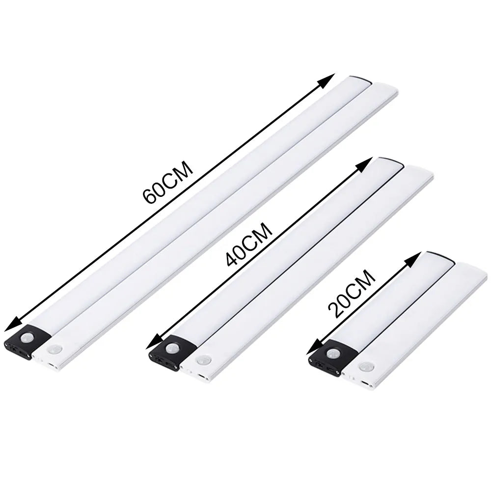 Convenient Illumination: Motion Sensor Wireless LED Night Light - USB Rechargeable Lamp for Cabinets, Wardrobes, Under Backlight - Perfect for Kitchen LED Lighting