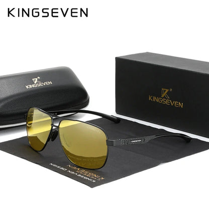 KINGSEVEN Polarized Pilot Sunglasses – UV400 HD Lens Aluminum Frame Photochromic Night Vision Eyewear for Men & Women
