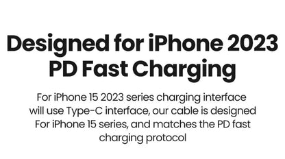 PD 60W USB-C to USB-C Fast Charging Cable – 2M Power Delivery Cord for iPhone 6-16 Series, iPad & USB-A Devices