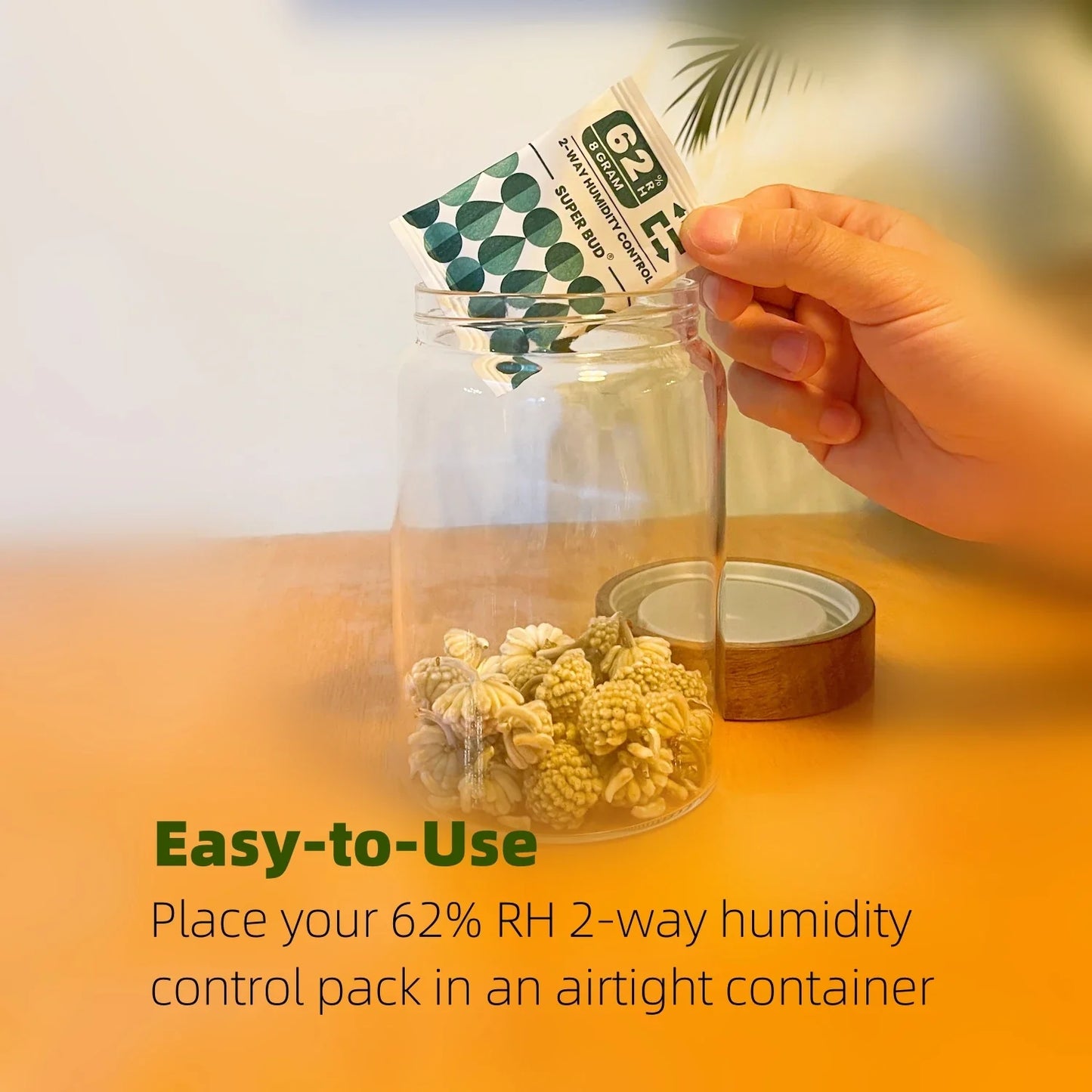2-Way Humidity Control Packs – 4g/8g, 62% RH Humidifier for Herbs, Flowers & Storage Moisture Balance