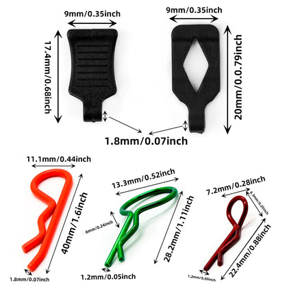 RC Car Body Shell Clips & Pin Buckles – 1/10, 1/12, 1/16 Replacement Parts for Traxxas, HSP, Redcat, RC4WD, Tamiya, Axial, SCX10, D90, HPI
