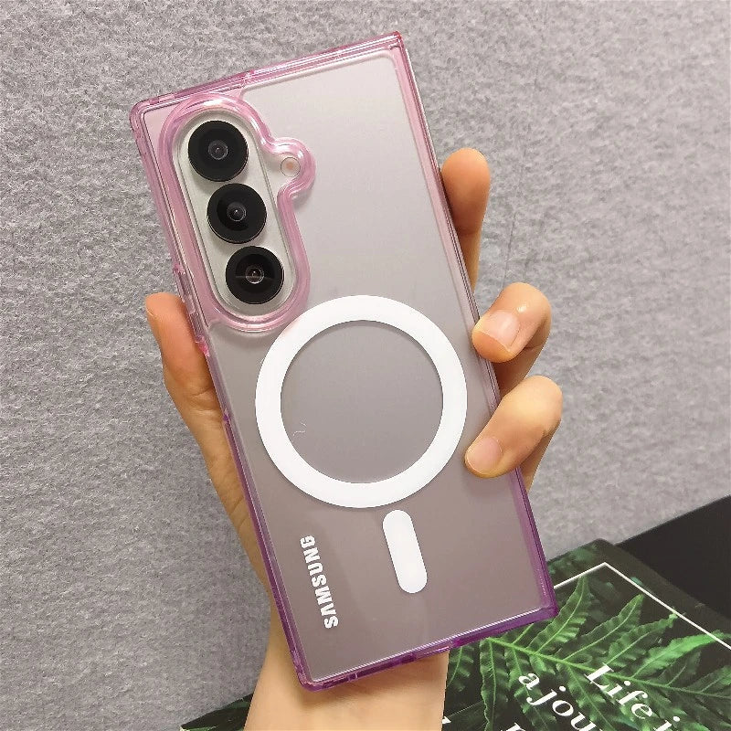Magnetic Gradient Clear Case - 2-Piece Magsafe Wireless Charging Cover for Samsung Galaxy Z Fold 7/6/5/4/3 5G