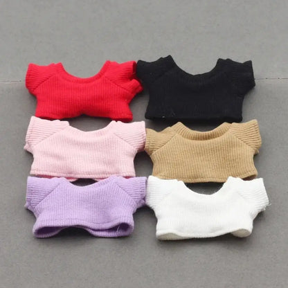 Mini Doll Clothes Outfit Set – 15-17cm Labubu V1-V3 Uniform Skirt, Sweater & Sunglasses Accessories