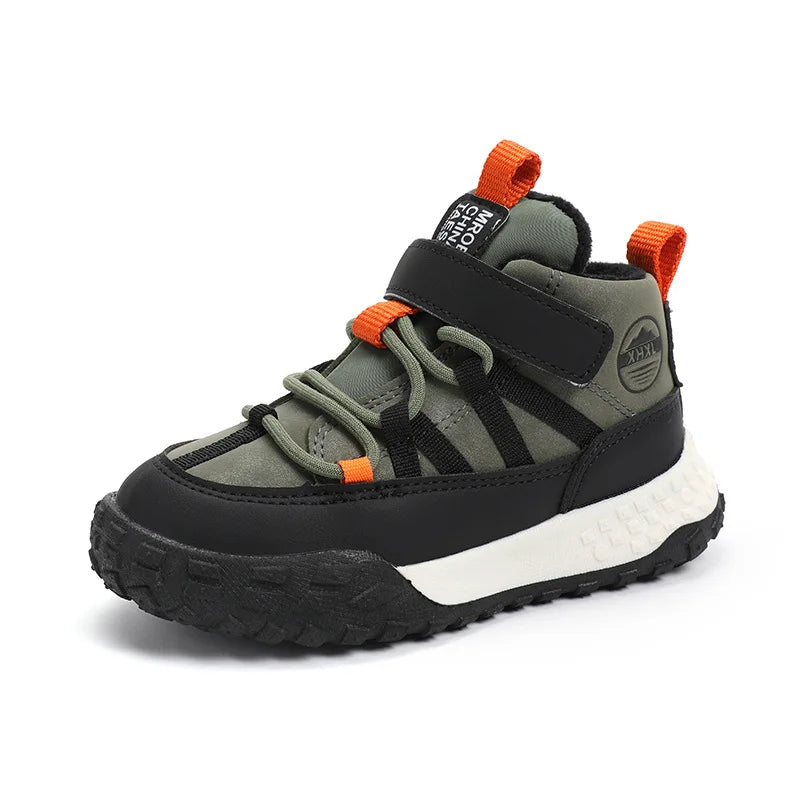 Children’s Autumn Winter Sneakers – Plush Cashmere Lined Sport Shoes for Boys & Girls, Warm Casual Running Flats for Teens